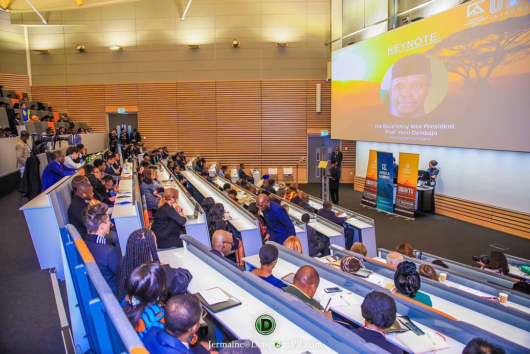 VP Osinbajo Delivers Lecture At The University Of Warwick’s Africa Summit In The United Kingdom On 27/01/2018 (Source: Jermaine@DiasporaPR.com)