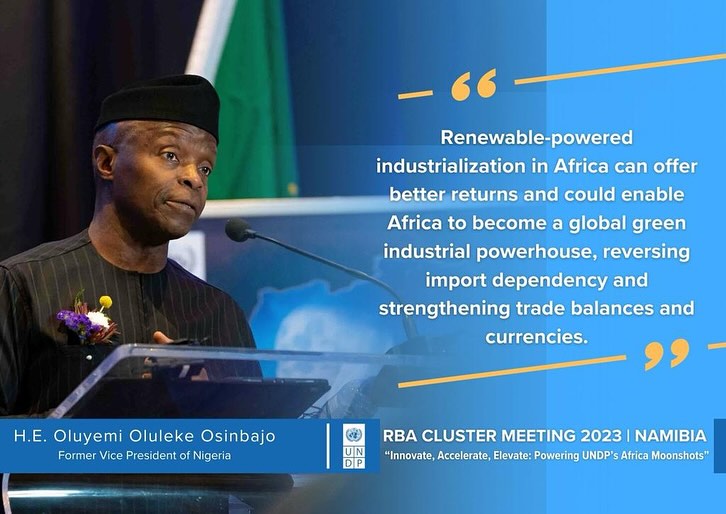 Prof. Osinbajo Attends The UNDP Regional Bureau Of Africa Cluster Meeting In Namibia On 20/11/2023